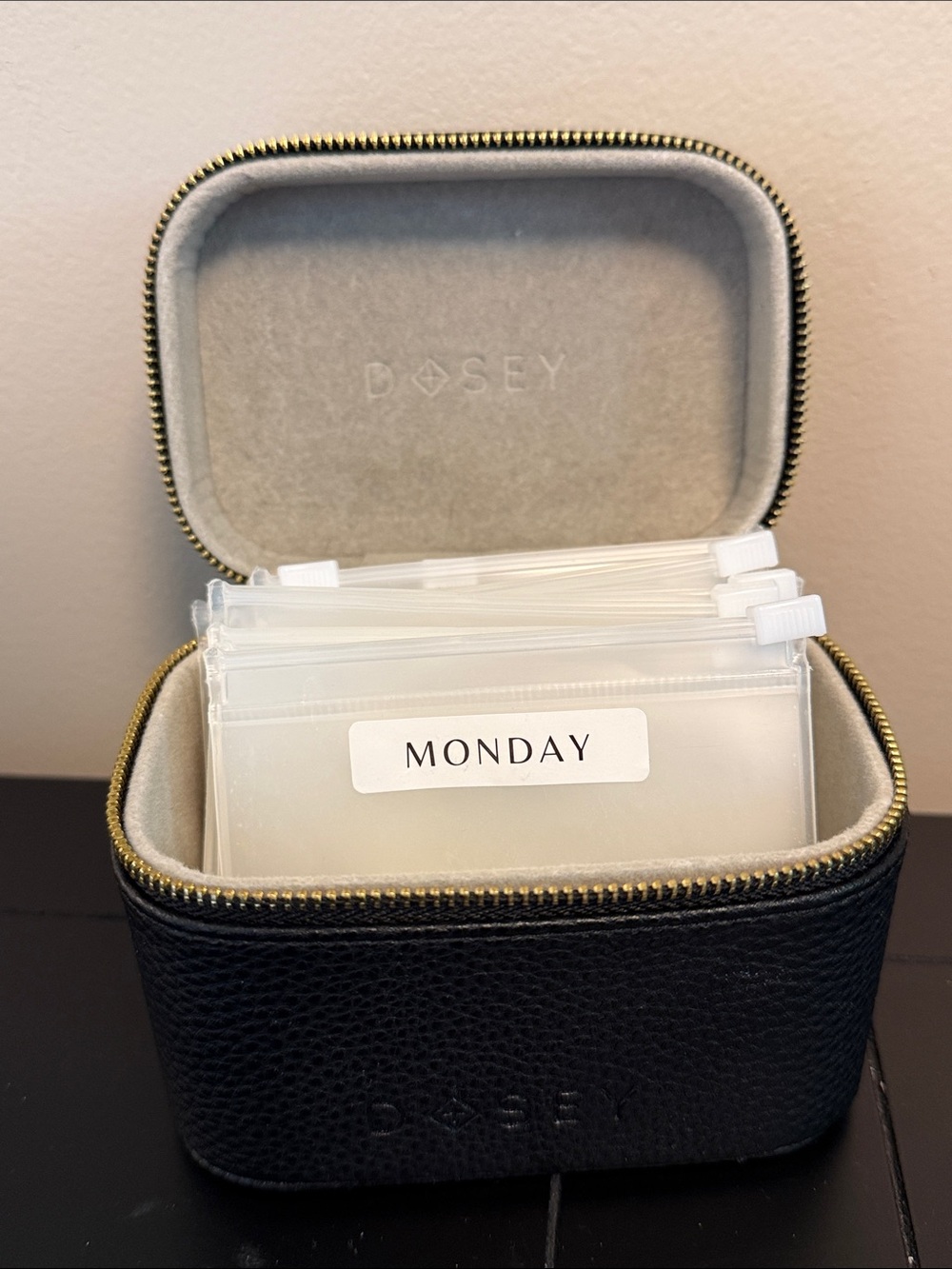 Dosey Travel Pill Organizer Set in Black and Clear - Picture 3 of 4